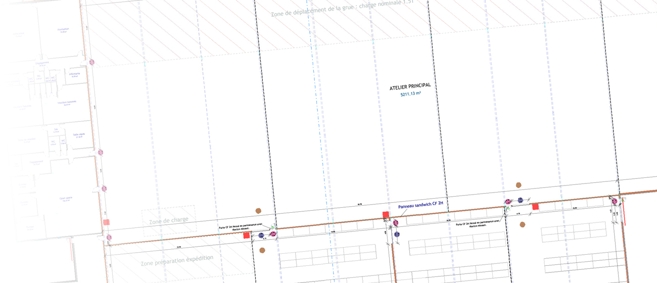 Plan d'aménagement de l'extension d'une usine